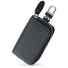 QUARE 5 Rows Genuine Leather Smart Key Case, Card Case,