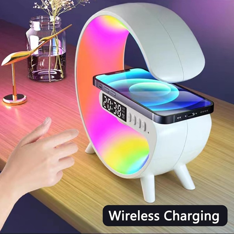 Mini Wireless Speaker Charger, Atmosphere Light with Wireless Charging Function