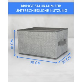 TOPP4u Storage Boxes, Set of 3, Practical Boxes for Storage, 30 x 21 x 18 cm, Foldable Organiser, Organiser Boxes in Grey/Beige