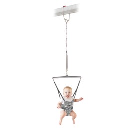 Jolly Jumper *Iconic* - New Grey Safari Saddle - The Original Baby Exerciser. Trusted by Parents and Loved by Babies for Over 75 Years