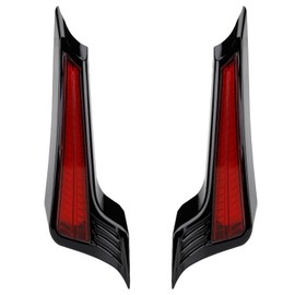 VG MOTO Motorcycle LED Filler Panel Lights Rear Fender Lamp Turn Signal Running Brake Light Compatible with Harley Touring Road King Street Glide Road Glide 2014-2023 (Black Housing Red Lens)