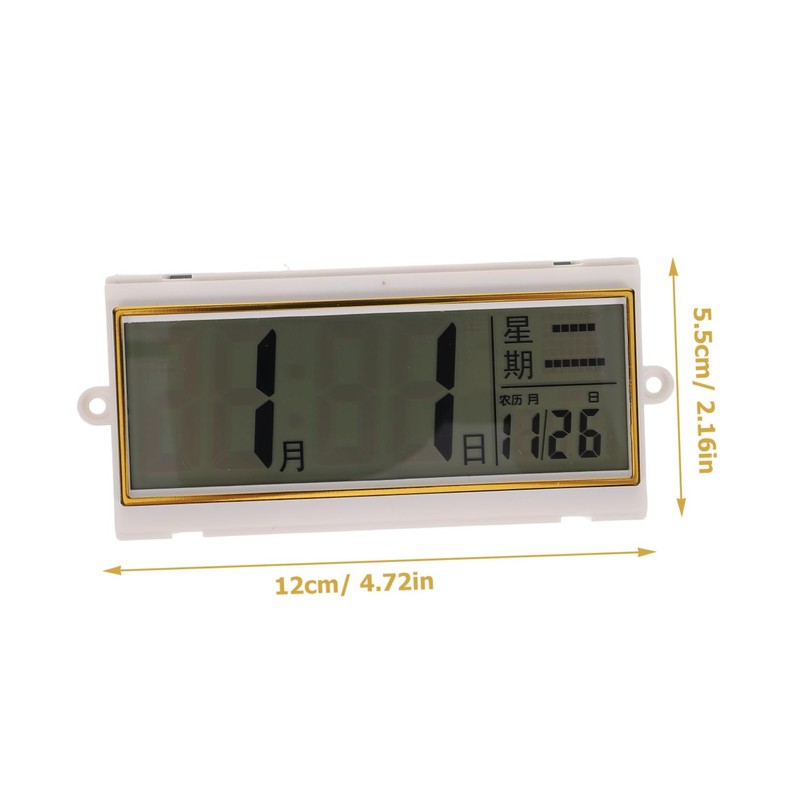 jojofuny Multifunctional Display Wall Clock with Lunar Calendar Temperature Elegant