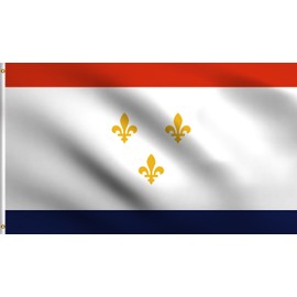 DMSE City of New Orleans Flag 3X5 Ft Foot 100% Polyester 100D Flag UV Resistant (3' X 5' Ft Foot)