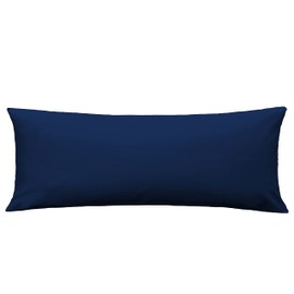 iMaylex Soft 100% Egyptian Cotton Zipper Pillow Case, Cozy and Lightweight Pillowcase, Easy Care, Navy Blue, Body, 20'' x 48''