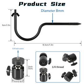 Danoib 2-Pack Trail Camera Mount, 1/4" -20 Threaded Insert 360°Rotating Adjustable Trail Camera Holder Stand for Mounting Trail Cameras, Solar Panels, etc