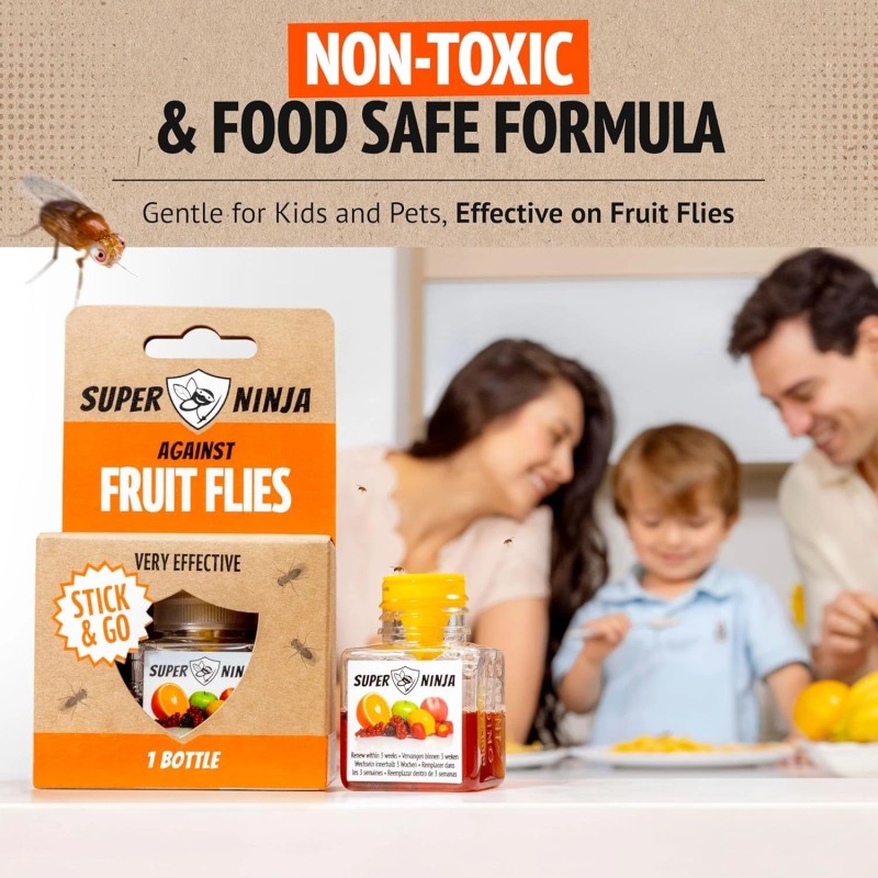 Super Ninja Fruit Fly Traps for Indoors - 1 Pack,