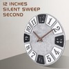 BORDEAG 30 cm Large Wall Clock, Wall Clock Without Ticking