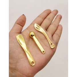 GOERTI 3Pcs Metal Makeup Spatula Mini Spoon and Eye Cream Massage Sticks Beauty Scoop for Facial Cosmetic Face Cream