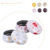 Outanaya 6Pcs Retro Tinplate Jars with Lid Storage Box for