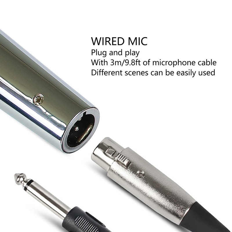 Goshyda Wired Dynamic Microphone, Professional Karaoke Handheld Microphone with Detachable