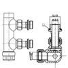 S SIENOC H-valve connection set, centre connection/radiator valves, thermostat for