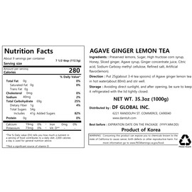 Damtuh Agave Ginger Lemon Tea – Natural Flavor, No Artificial Ingredients, Perfect for Hot or Iced Tea, Jam, or Salad Dressing – 2.2lb, 1000g (Pack of 1)