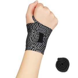 COTOM Wrist Supports,Adjustable Wrist Brace,36 cm Thin Elastic Hand Bandage with 28 cm Velcro Thin Elastic Compression Wrist Straps to Prevent Tendonitis,for Fitness,Weightlifting,Tennis(Black Line
