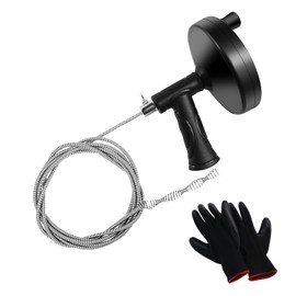 33 Feet Drain Snake Auger Plumbing Snake Drain Hair Clog Removal Tool - Flexible Sink Unclogger Drain Cleaner Tool for Bathroom Kitchen Tub Shower Drain Clog Remover with Gloves