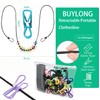 BUYLONG Retractable Portable Clothesline for Travel，Clothing line with 12 Clothes