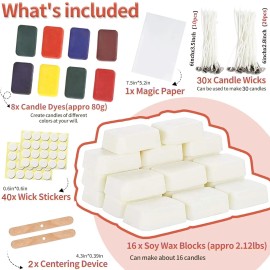 Yzoo Candle Making Kit,Candle Making Supplies Include 2.12lb Soy Wax for Candle Ma...
