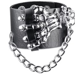 Unbranded Punk Goth Bracelet Unisex Black Leather Spike Rivet Metal Studded Wristband 6046
