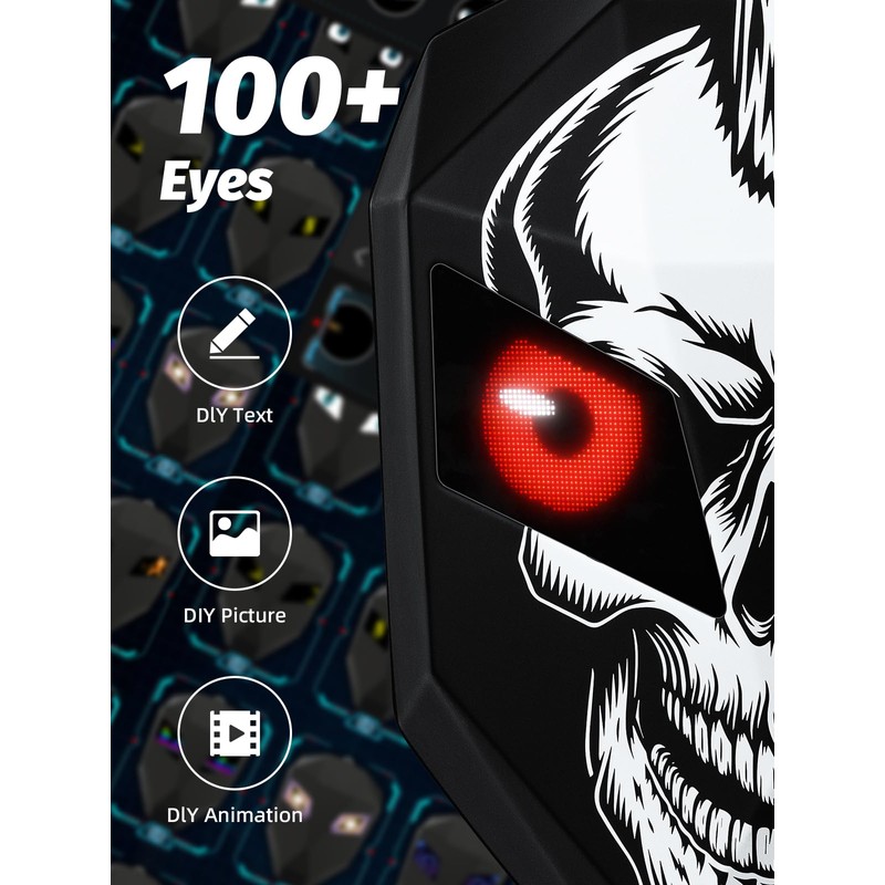 Gelrova Knight Motorcycle Backpack with LED Eyes, App Control Waterproof