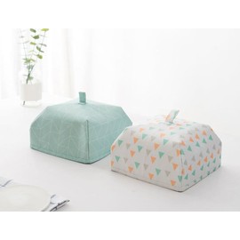 HJ Folding Table Cover, Thermal Food Cover, Easy Storage, Food Cover, Pot Cover, Accessory (14.6 x 14.6 x 5.9 inches (37 x 37 x 15 cm), White Triangle)