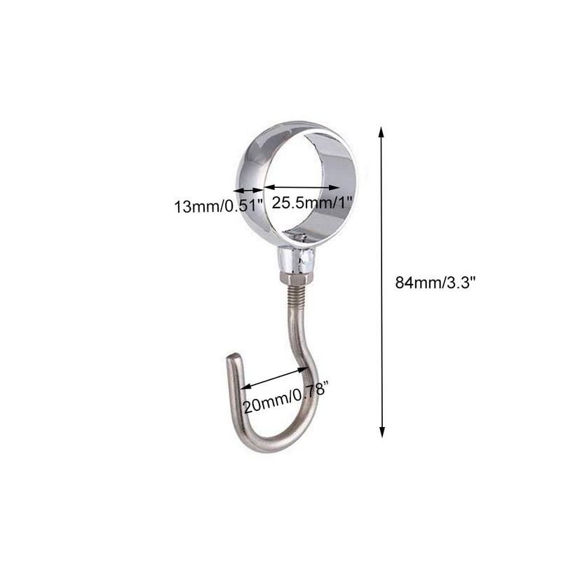 Rannb Wardrobe Closet Hook Stainless Steel Hanging Tube Rod Hook