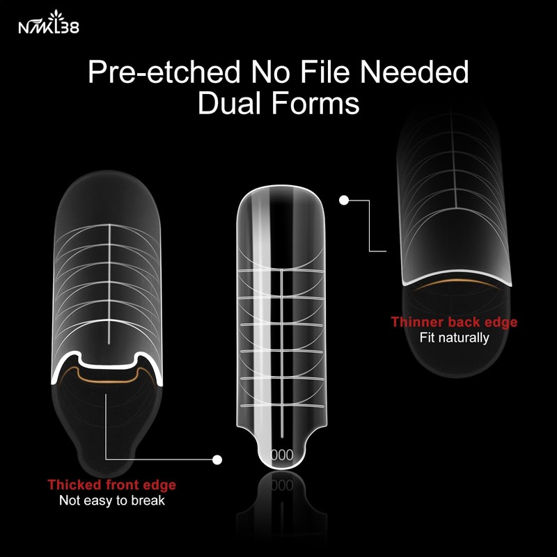 NMKL38 140PCS Dual Nail Forms Extension Poly Nail Gel Full