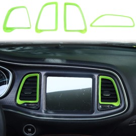 Voodonala for Challenger Center Consoles AC Outlet Vent Trim for 2015-2020 Dodge Challenger, ABS Light Green 4pcs