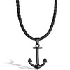 SERASAR Men's Premium Leather Necklace, Stainless Steel Pendant, Secure Clasp,