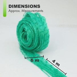 Garden Netting, 6m x 4m - Green, Protects Vegetables, Strawberries, Peas and More, Pond Netting Cover, Soft and Stretchable Garden Mesh, Bird Netting
