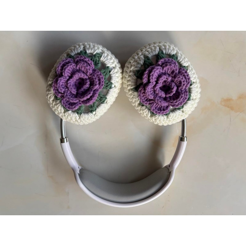 Hosootan AirPods Max Crochet Earphone Cover (E,Purple)