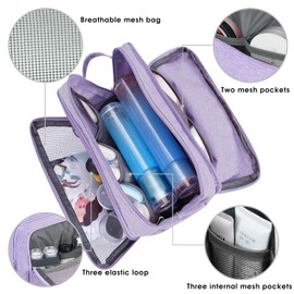 WANDF Toiletry Bag Men's Travel Toiletry Bag Travel Accessories Toiletry Bag Cosmetic Bag Women's Toilet Organiser, Denim Pure Purple