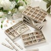 Highergo 8 Pcs Velvet Jewelry Trays Stackable Drawers Organizer Ring