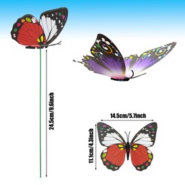 Allazone 60 Butterfly Decoration Stakes, 7cm Butterfly Stakes 3D Garden Butterfly Ornaments, Indoor & Outdoor Yard Patio Planter Flower Bed Pot Spring Garden