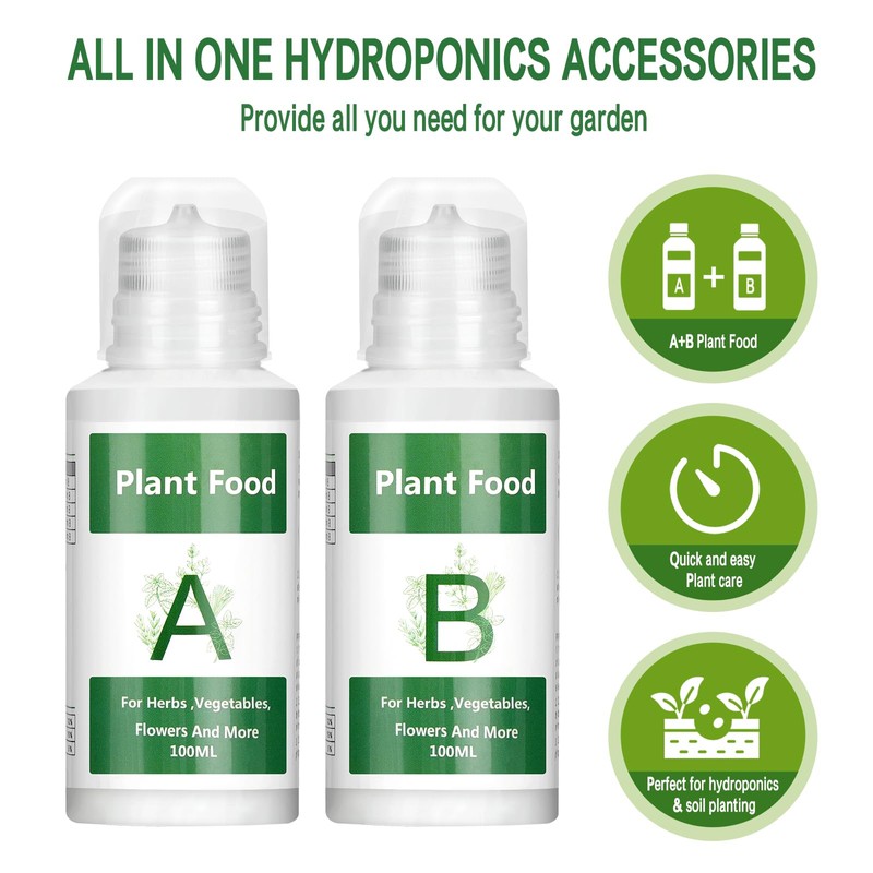 Hydroponic Nutrients, 800ML Hydroponic Plant Nutrients A and B, Universal