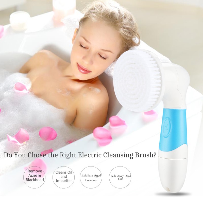 4 in 1 Waterproof Electric Cleansing Face Brush Include Detachable