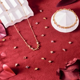 Bestewelry 28Pcs Heart Connector Charms Pendant 18K Gold Plated Pave Cubic Zirconia Heart Charms Crystal Hearts Link Charm with Double Loops for DIY Earrings Necklace Bracelet Jewelry Making