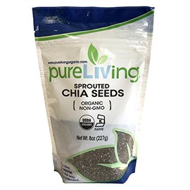 Pure Living - Organic Sprouted Chia Seeds - 8 Ounce