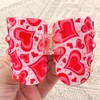 Heart Pattern Print Heart Shape Hair Claws 2.6" Pink Hair