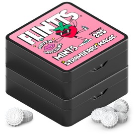 Flintts Mints Strawberry Stash (2x Refill Strawberry Magic) - Sugar Free & Vegan, Mouth Watering Breath Freshener Mints for Oral Health - Healthy Candy Alternative - Pocket Size - Dry Mouth Products