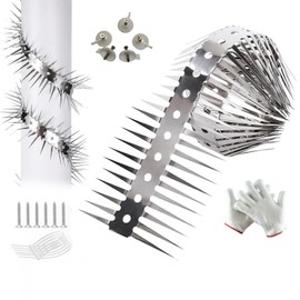 Chlemeter Anti-Climb Spikes for Raccoon & Bird Protection - Heavy-Duty Stainless Steel Barrier Nails for Fence, Roof, Trees | Outdoor Animal Climb Prevention (1PCS)