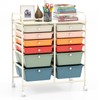 SILKYDRY 12 Drawer Rolling Storage Cart, Art Cart Organizer on