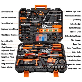 CARTMAN 238-Piece Socket Wrench Auto Repair Tool Combination Package Mixed General Household Hand Tool Set Tool Kit with Plastic Toolbox Storage Case