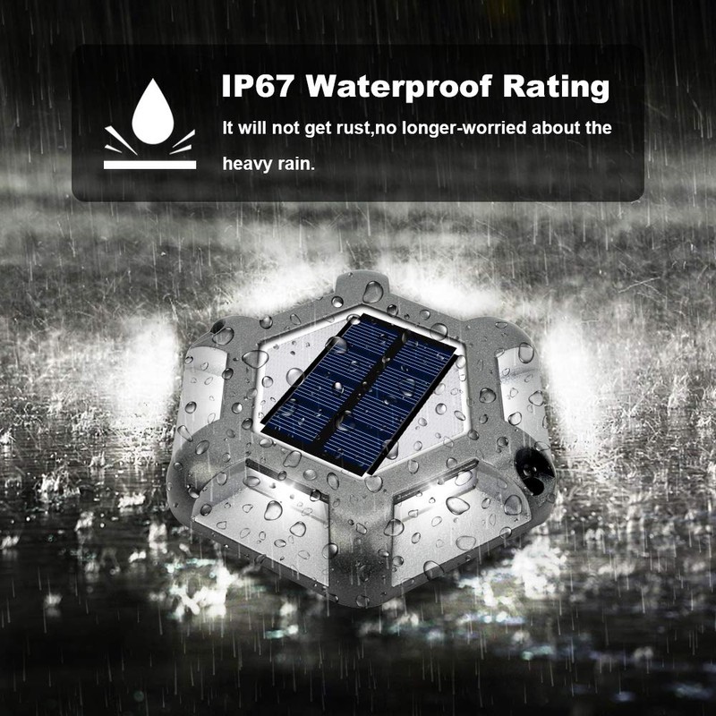 VOLISUN Solar Deck Lights Driveway Dock Lights, 12-Pack Waterproof Outdoor