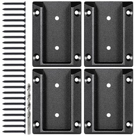 WOWACE ADC-12 Aluminium Alloy Deck Railing Brackets Connector, for 2 "x4" (Actual: 1.5"x3.5") Connection of Wooden Deck Railing Posts to Handrail Deck Railing Brackets (4 pcs, Black)