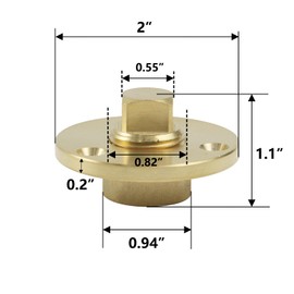 Semetall Solid Brass Boat Drian Plug Kit,1/2" Boat Male Plug,Marine Garboard Transom Drain Plugs for Most Boat Hulls