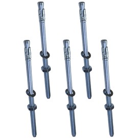 AERZETIX - C54034 - Set of 5 Anchor Bolts Long Thread Expansion Dowel - M10 x 200 mm - Galvanised Steel - for Concrete, Stone, Solid Material
