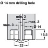 GEFONG Mini Cylindrical Barrel Hinge 14mm for Cabinet Door Panel