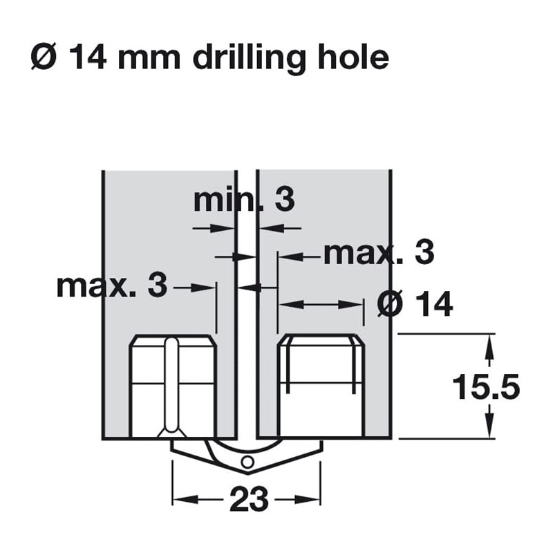 GEFONG Mini Cylindrical Barrel Hinge 14mm for Cabinet Door Panel