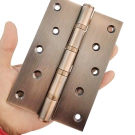Heavy Duty Door Hinges Stainless Steel Ball Bearing Hinges 5 Inch Door Hinge for Interior & Exterior Doors Square Corners,Heavy Duty Wood Door with Mounting Hardware 2 Pack (Purple Bronze, 5 Inch)