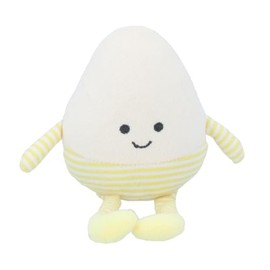 Gisela Graham Easter Egg Plush Decoration, Yellow Striped Fabric Shelf Sitter