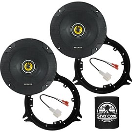 KICKER Speakers 6.5 inch for Nissan Sentra 2000-2006 Upgrade Kit - Pair of CS Series with Adapters and Harness, Coaxial 6 1/2 Car Audio Front Door Speaker CSC654, 46CSC654